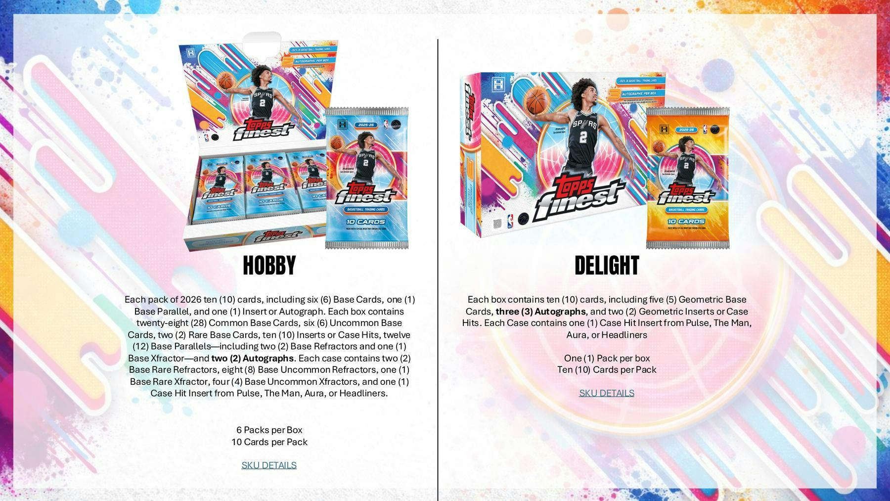 2025/26 Topps Finest Basketball Hobby Box (2 Autos) - NBA Hobby Box