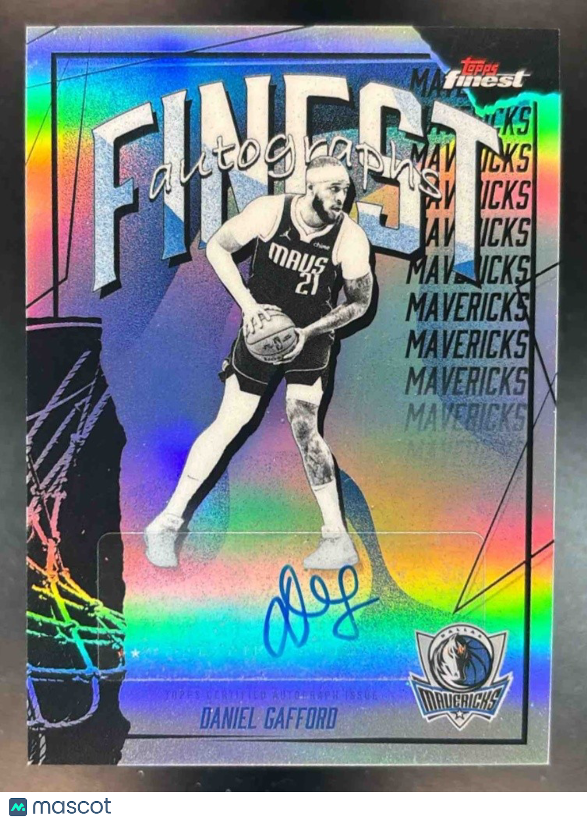 2025-26 Topps Finest Daniel Gafford Auto Refractor Mavericks - Sports Cards