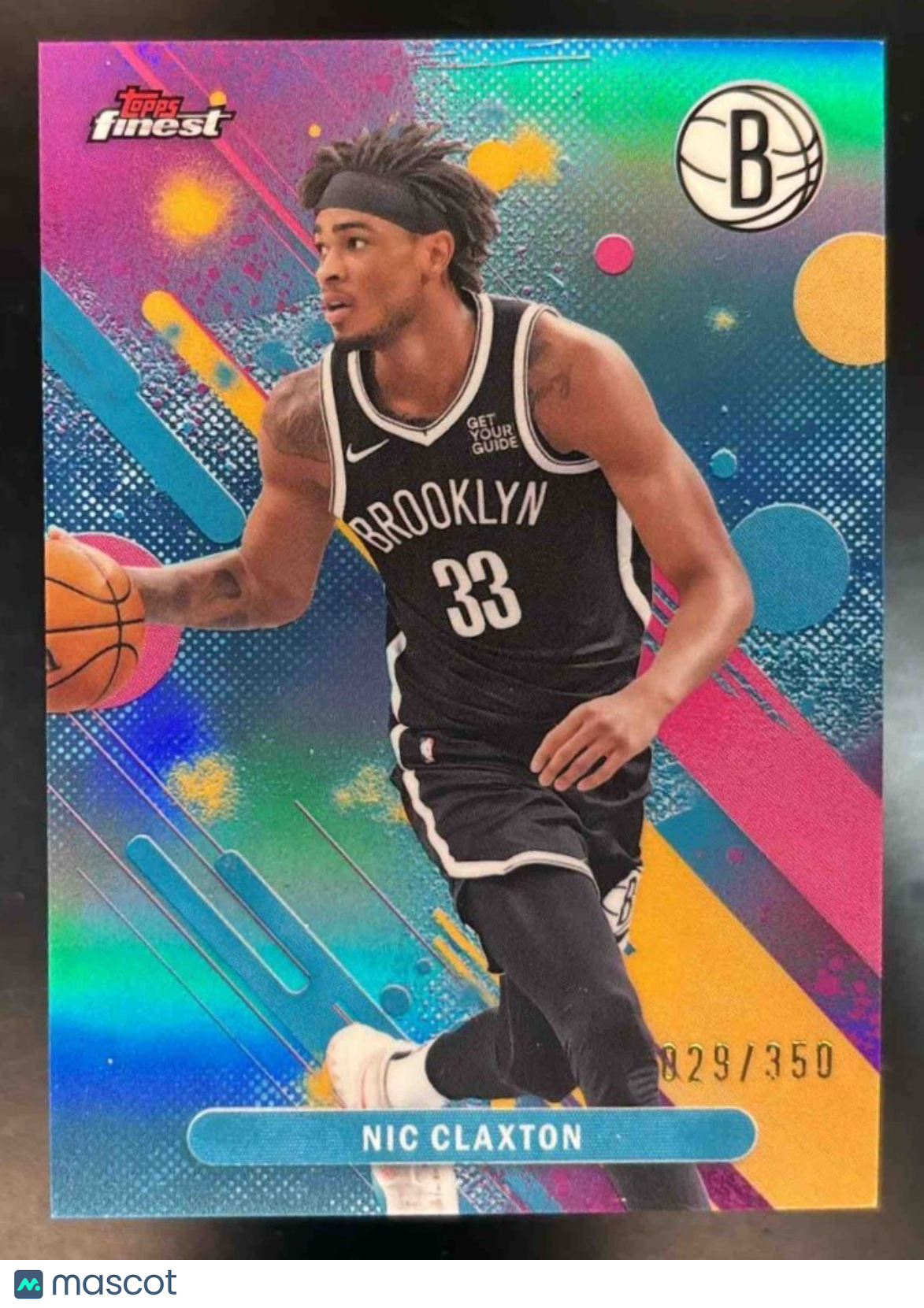 2025-26 Topps Finest Nic Claxton Sky Blue Refractor /350 #24 Brooklyn Nets - Sports Cards
