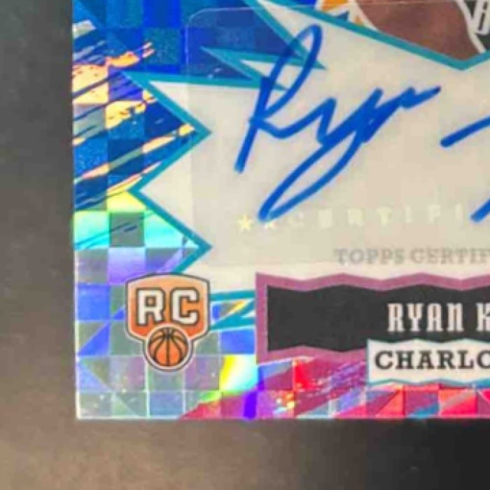 2025-26 Topps Finest Ryan Kalkbrenner Auto Blue XFractor /99 RC Charlotte Hornet - Sports Cards