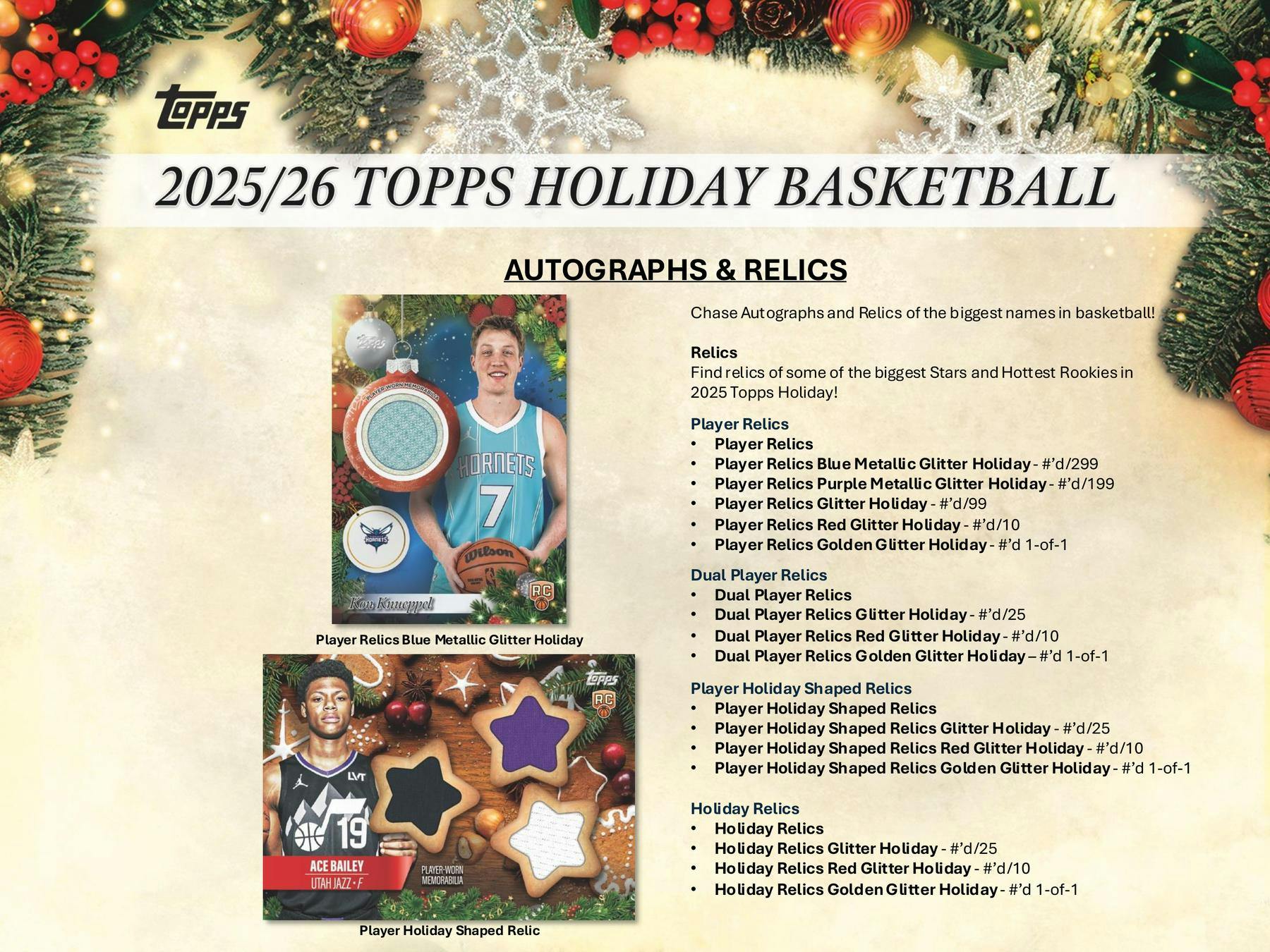2025/26 Topps Holiday Basketball Mega Box Christmas Edition - MLB Hobby Box