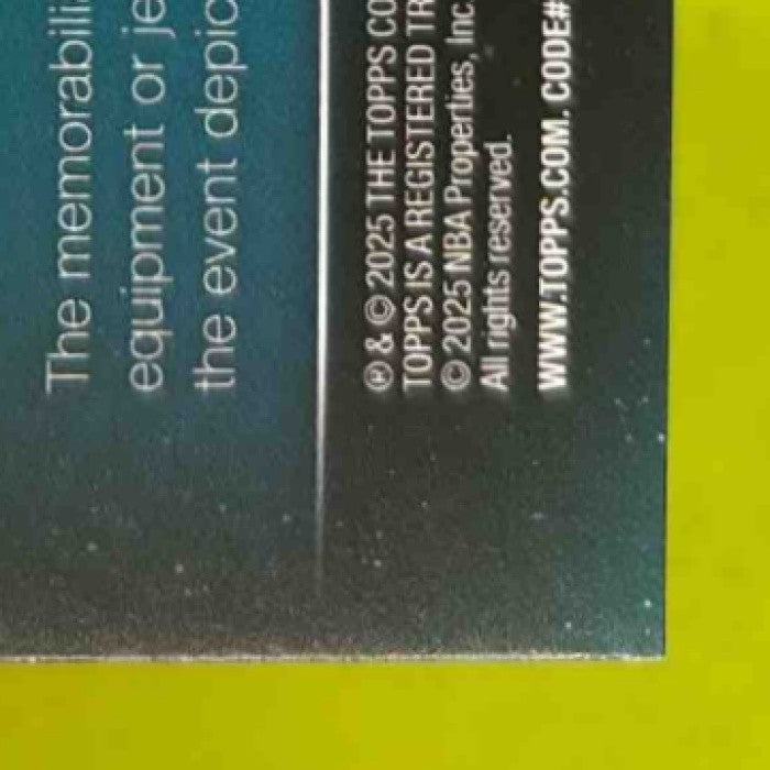 2025-26 Topps Jalen Duren Swish and Stitch Relic Green Holo /99 MEM Pistons - Sports Cards