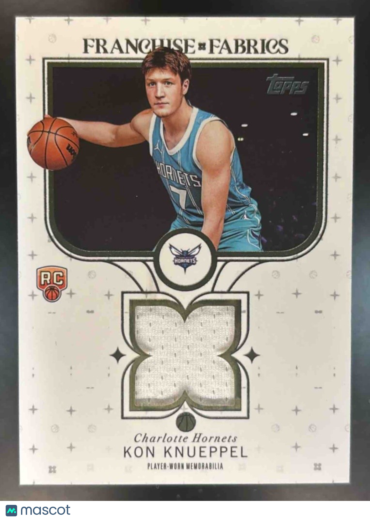 2025-26 Topps Kon Knueppel Franchise Fabrics Patch MEM RC Charlotte Hornets - Sports Cards