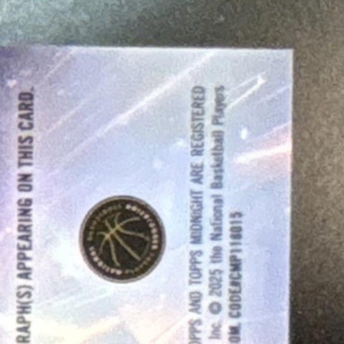 2025-26 Topps Midnight Ace Bailey Dark Matter Rookie Auto Moon Beam RC Utah Jazz - Sports Cards