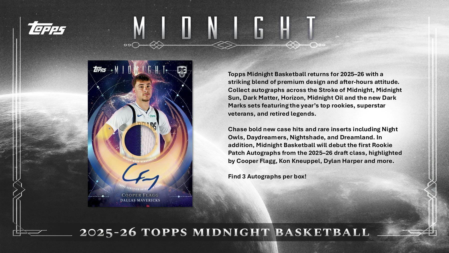 2025/26 Topps Midnight Basketball Hobby Box (3 Autos) - NBA Hobby Box