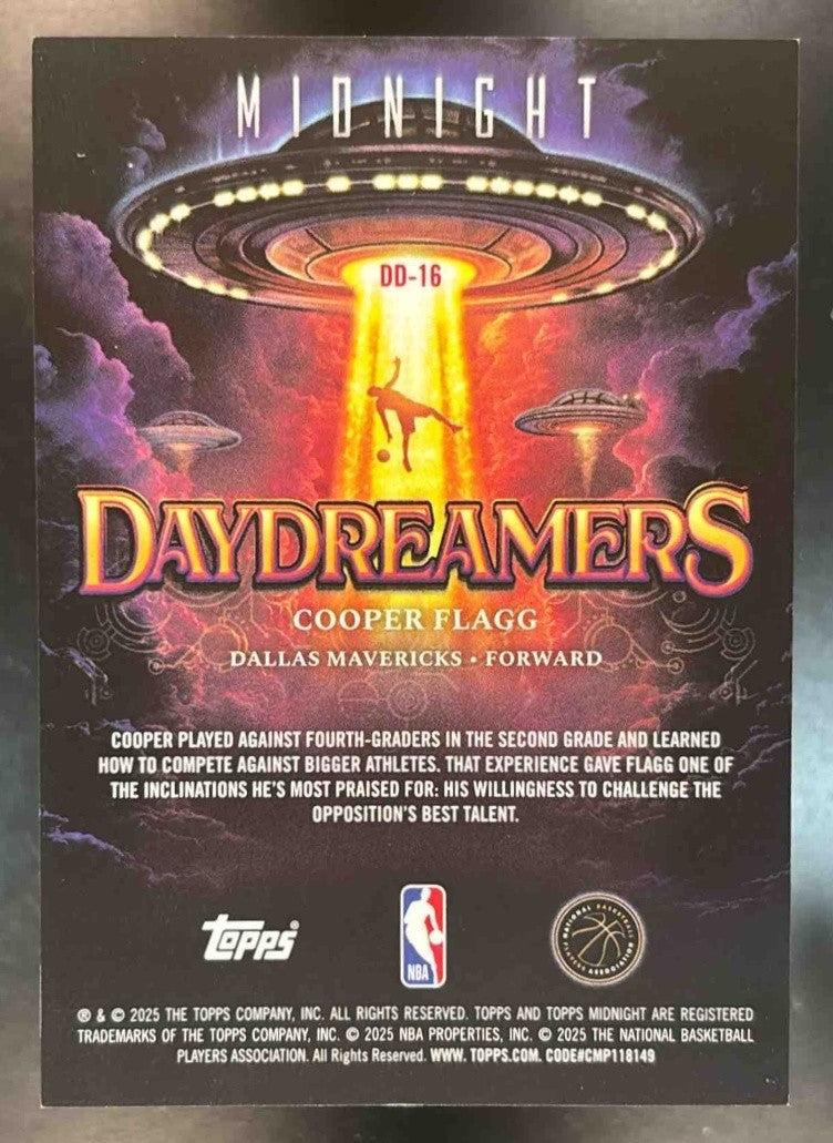2025-26 Topps Midnight Cooper Flagg Daydreamers Morning /149 Dallas Mavericks - Sports Cards
