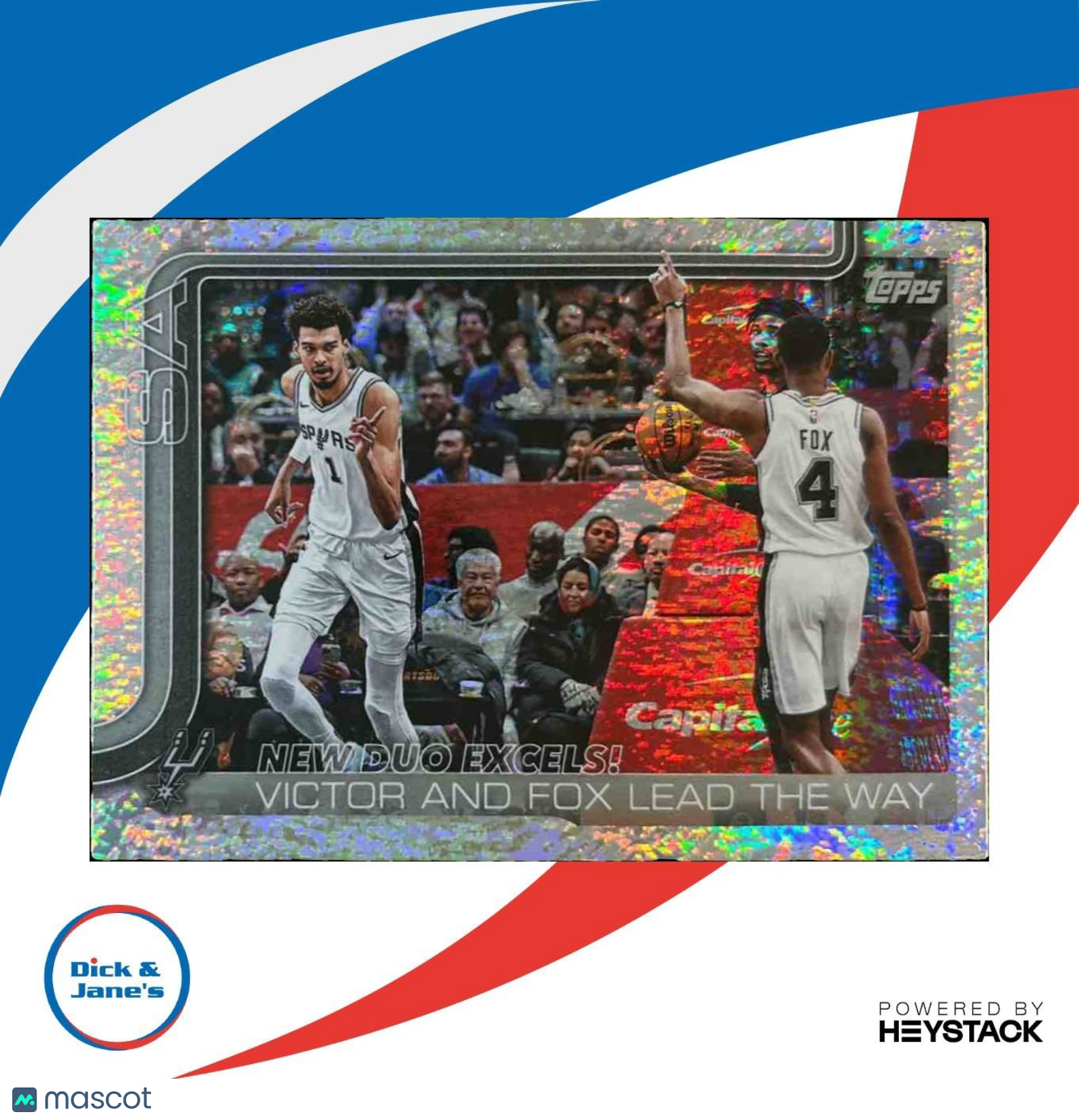 2025-26 Topps New Duo Excels! Victor and Fox Lead The Way Holo Foil #300 Spurs - Sports Cards