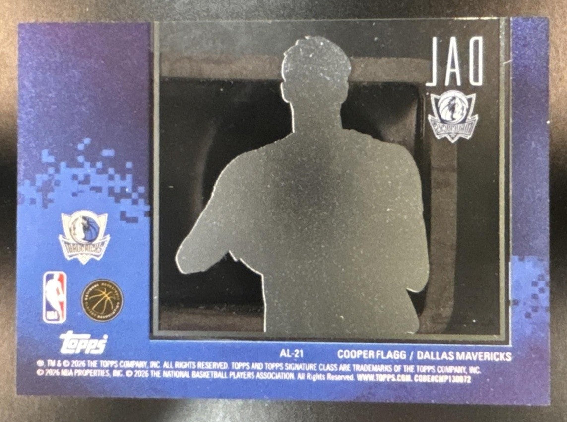2025-26 Topps Signature Class Cooper Flagg Algorithm SP RC Dallas Mavericks - Sports Cards
