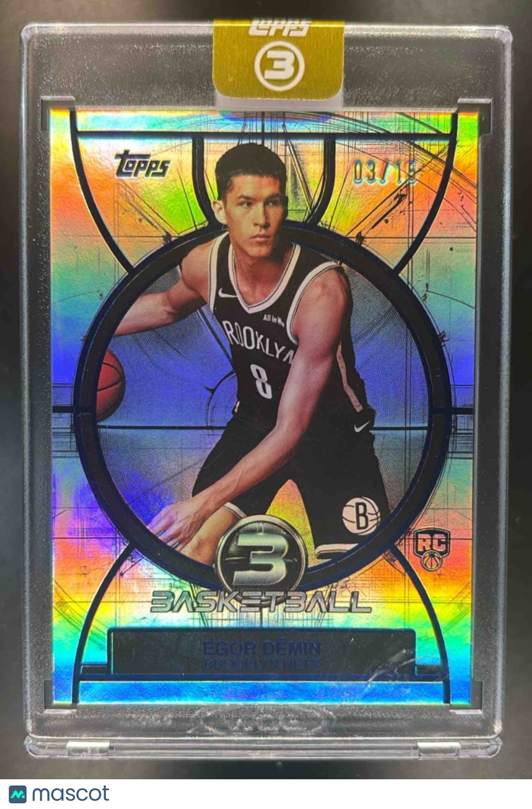 2025-26 Topps Three Egor Demin Blue /15 #68 RC Brooklyn Nets - Sports Cards