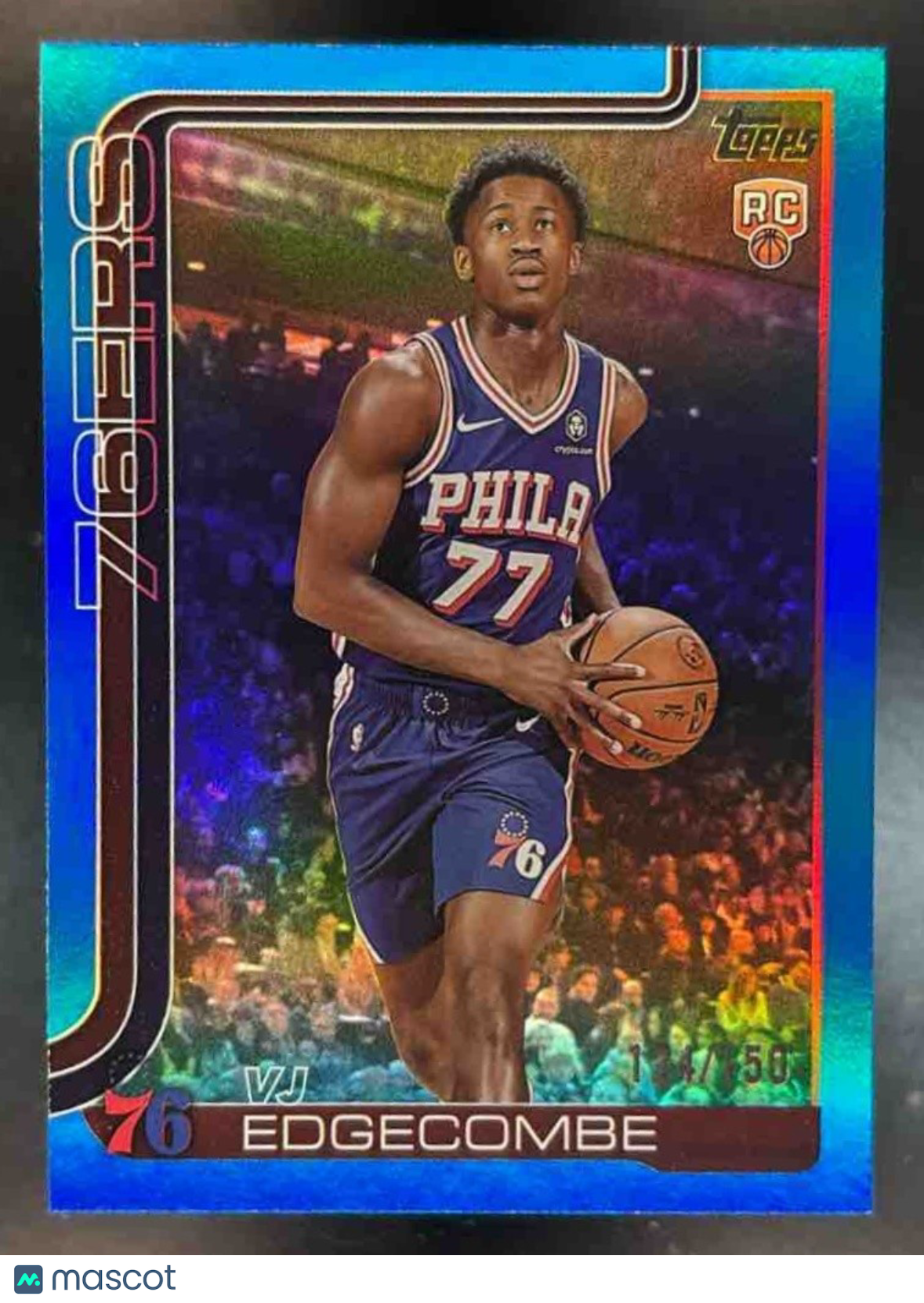 2025-26 Topps VJ Edgecombe Blue Rainbow /150 #203 RC Philadelphia 76ers - Sports Cards