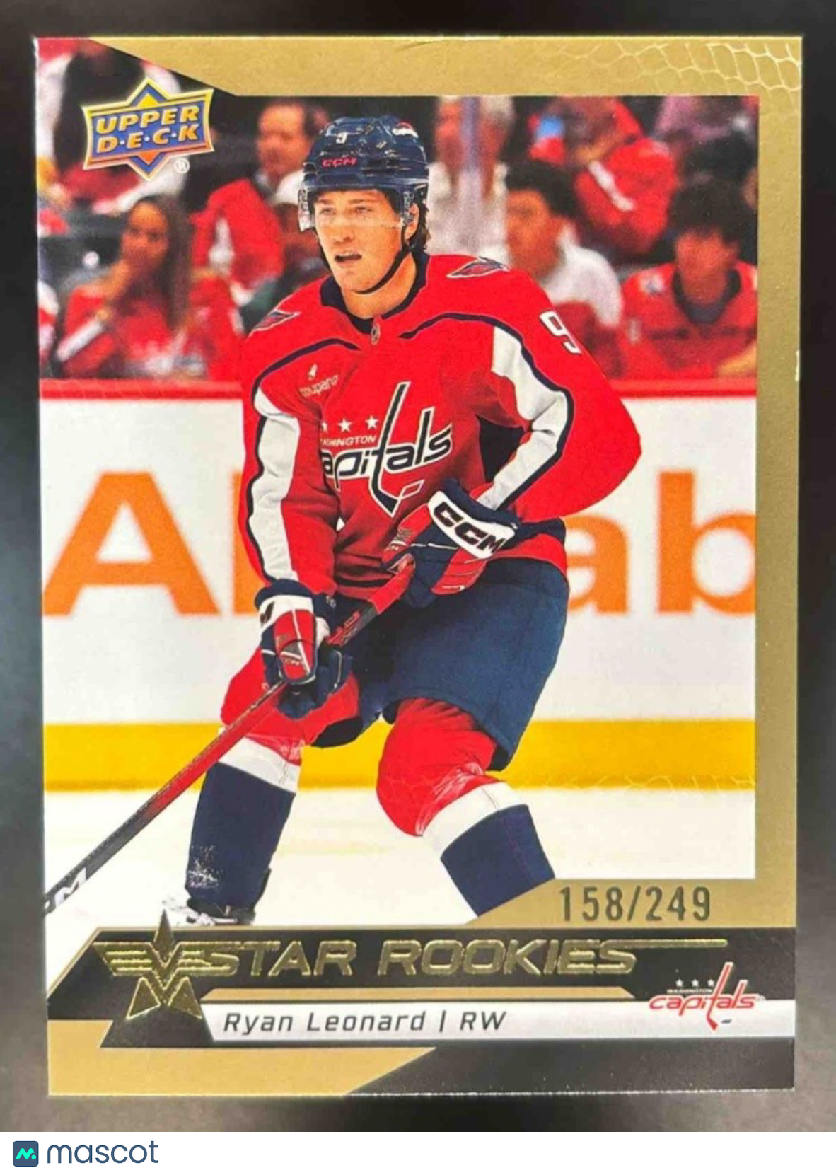 2025-26 Upper Deck Star Rookies Ryan Leonard Gold /249 #9 Washington Capitals - Sports Cards