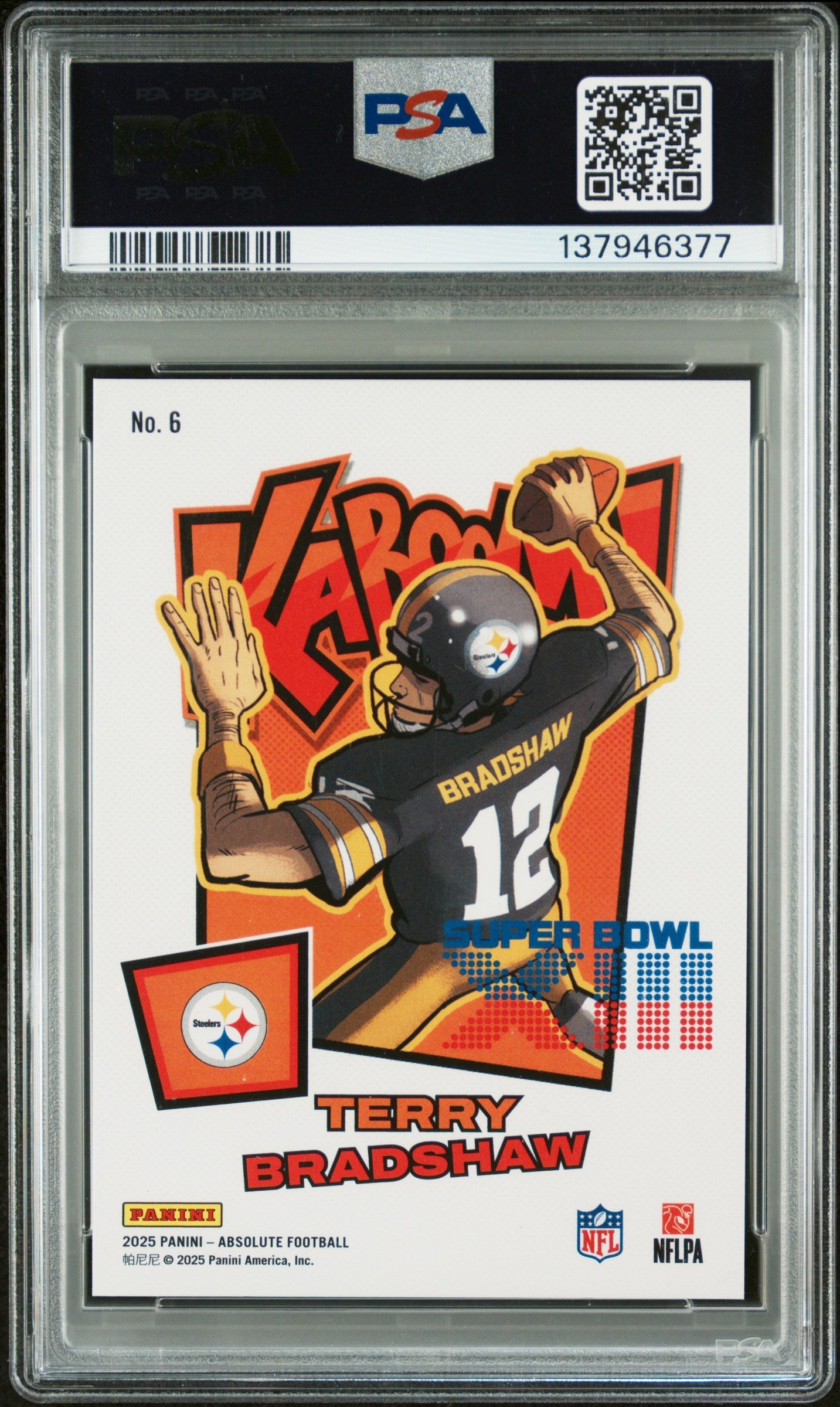 2025 Absolute Kaboom! Super Bowl Vertical Terry Bradshaw #6 PSA 10 GEM MINT - Graded Sports Cards