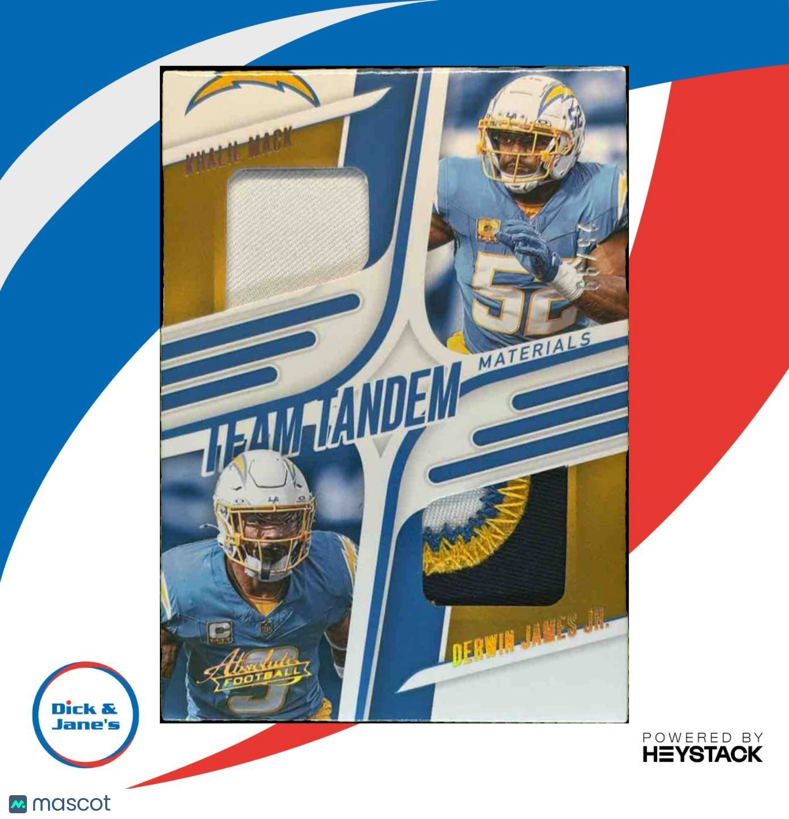 2025 Absolute Khalil Mack Derwin James Jr. Team Tandem Patch Gold /99 Chargers - Sports Cards