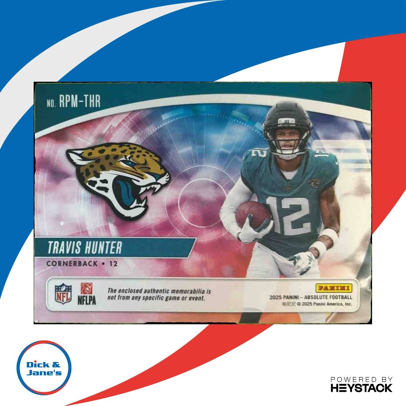2025 Absolute Travis Hunter Rookie Premiere Materials /399 MEM RC Jaguars - Sports Cards