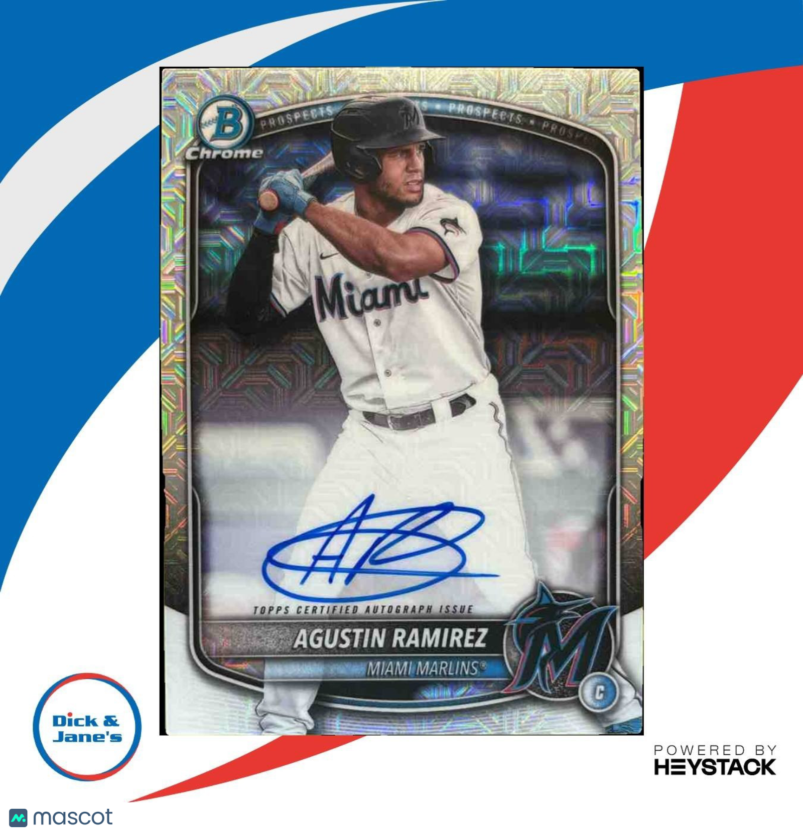 2025 Bowman Agustin Ramirez Chrome Prospect Auto Mega Box Refractor Marlins - Sports Cards