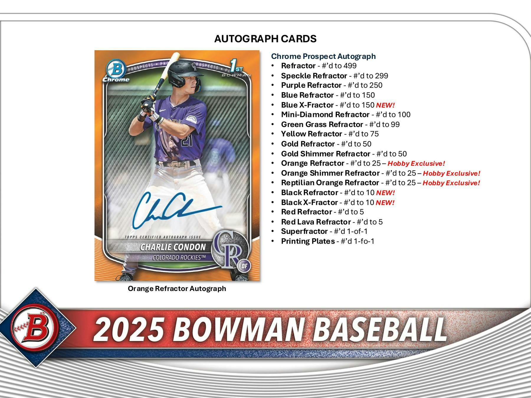 2025 Bowman Baseball Hobby Box (1 Chrome Auto) - MLB hobby
