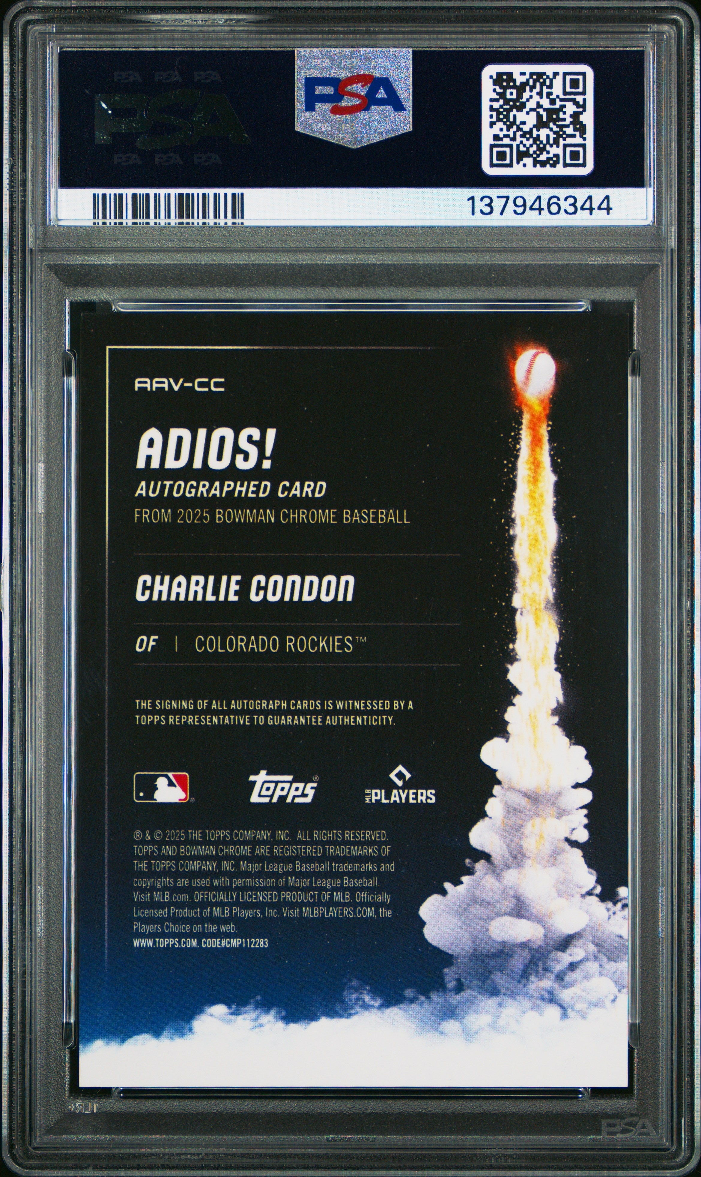 2025 Bowman Chrome Adios Autographs Charlie Condon 47/99 PSA 10 GEM MINT - Graded Sports Cards