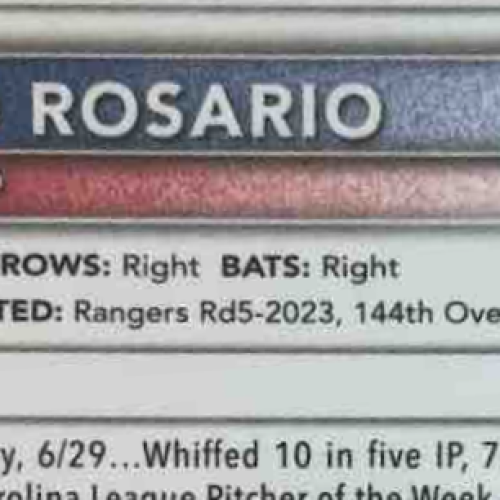 2025 Bowman Chrome Alejandro Rosario Prospect Auto HTA Choice /150 Rangers - Sports Cards