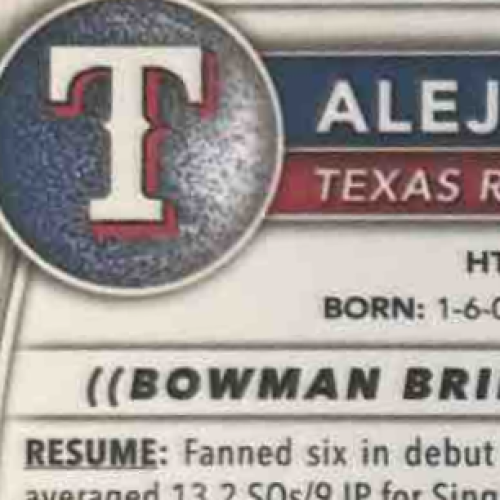 2025 Bowman Chrome Alejandro Rosario Prospect Auto HTA Choice /150 Rangers - Sports Cards