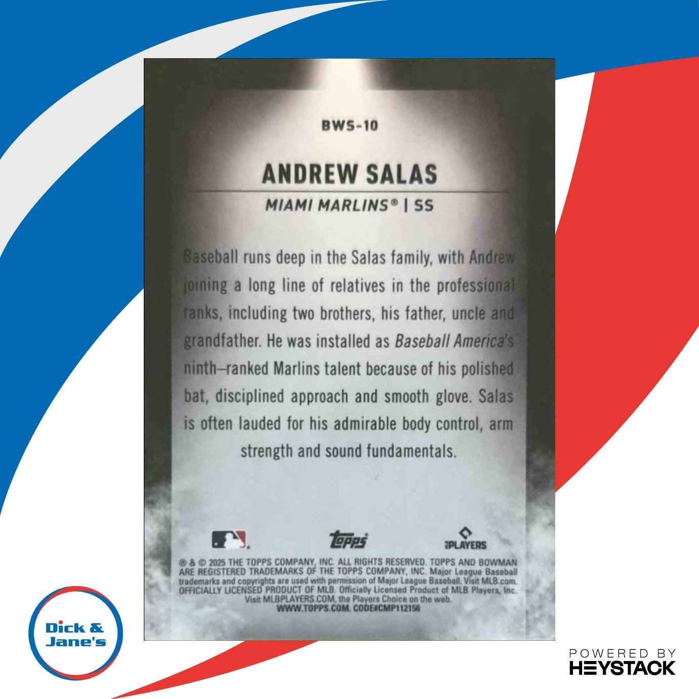 2025 Bowman Chrome Andrew Salas Spotlights #BWS-10 Miami Marlins - Sports Cards