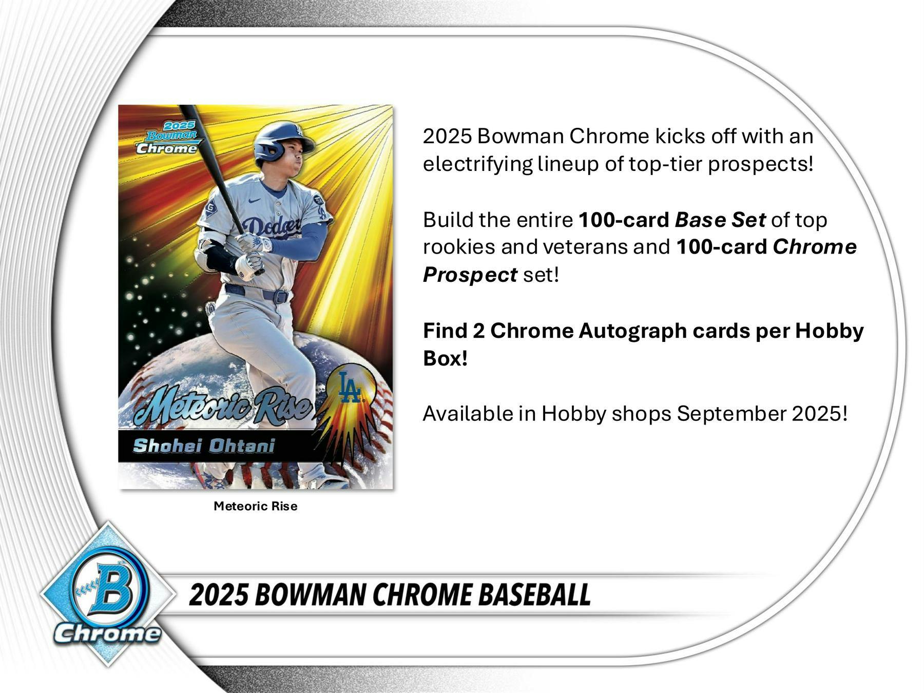 2025 Bowman Chrome Baseball Hobby Box (2 Chrome Auto)