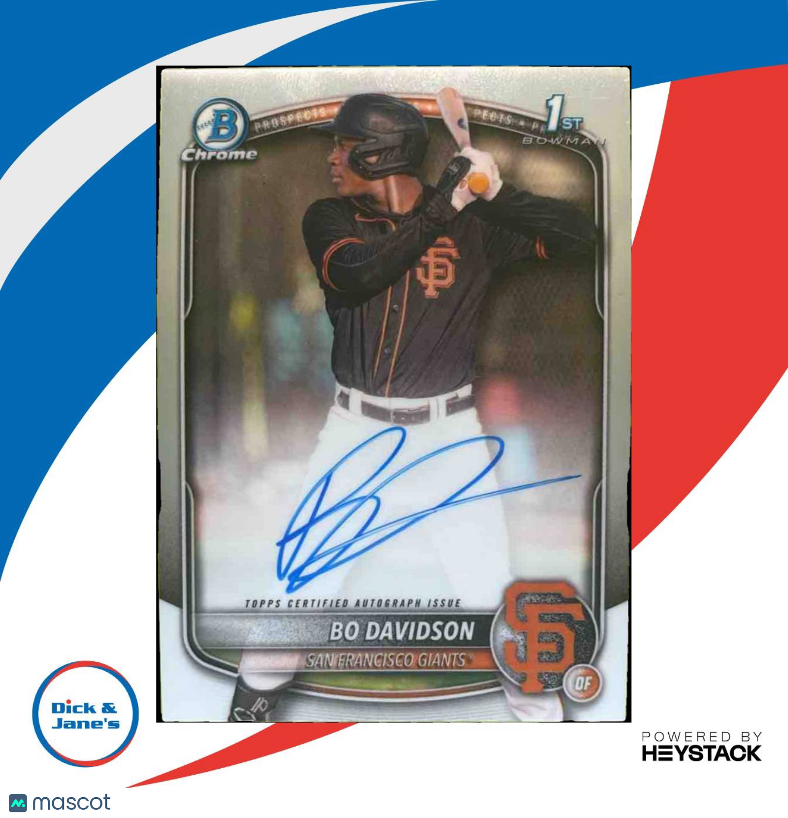2025 Bowman Chrome Bo Davidson Auto #CPA-BD 1st Prospect San Francisco Giants - Sports Cards