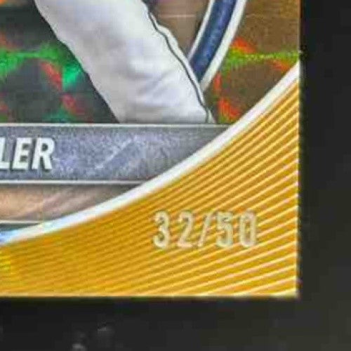 2025 Bowman Chrome Dillon Dingler Gold Geometric Refractor 32/50 #41 RC Tigers - Sports Cards