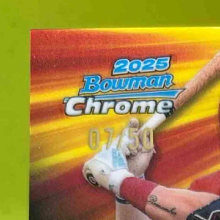 2025 Bowman Chrome Dylan Crews Meteoric Rise Gold /50 RC Washington Nationals - Sports Cards
