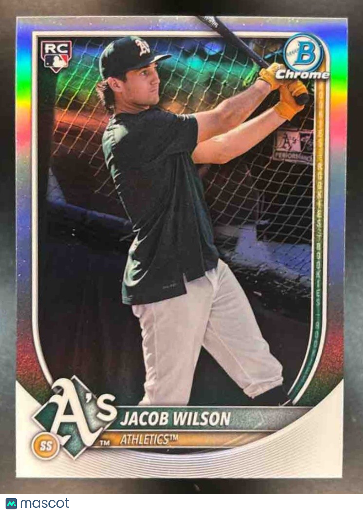 2025 Bowman Chrome Jacob Wilson Image Variation #1 RC Athletics - Sports Cards