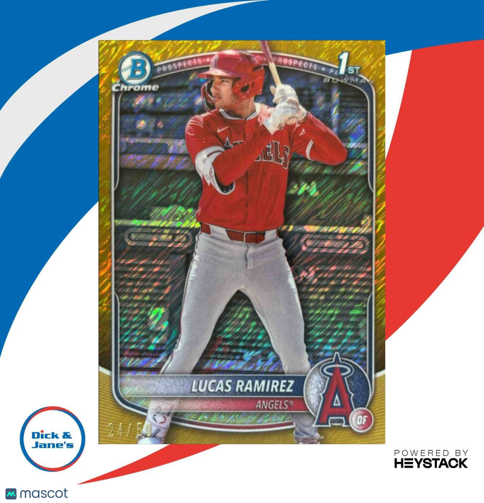 2025 Bowman Chrome Lucas Ramirez Gold Shimmer/50 #BCP-135 1st Prospect Angels - Sports Cards