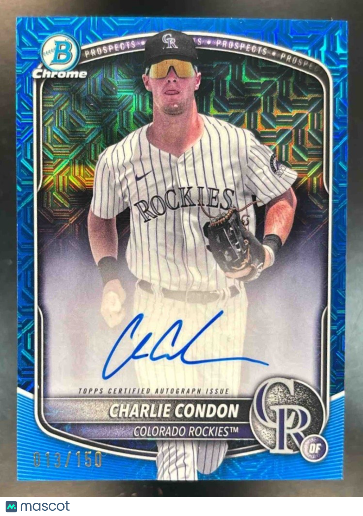 2025 Bowman Chrome Mega Box Charlie Condon Prospect Auto Blue Mojo /150 Rockies - Sports Cards