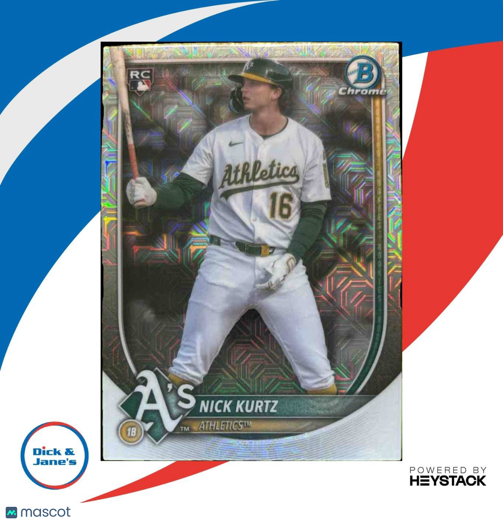 2025 Bowman Chrome Mega Box Nick Kurtz Mojo Refractor #93 RC Athletics - Sports Cards