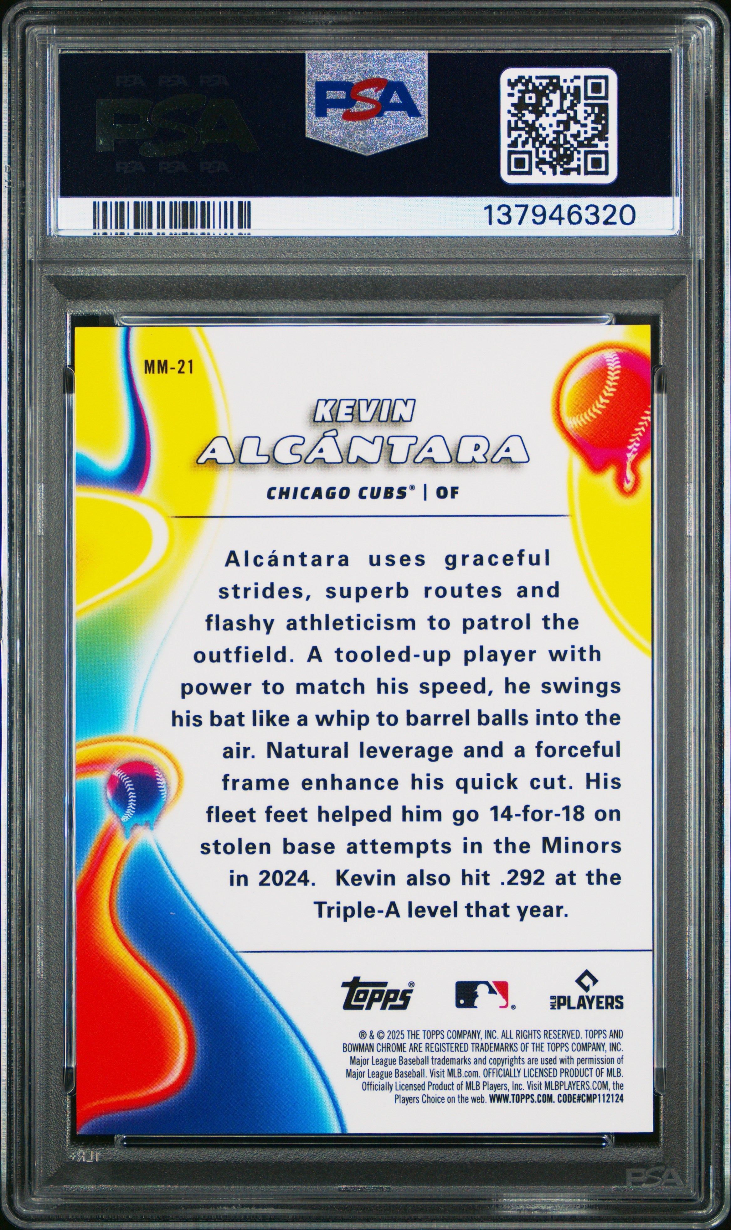 2025 Bowman Chrome Melt Mashers Kevin Alcantara Gold Ref #MM-21 PSA 10 GEM MINT - Graded Sports Cards