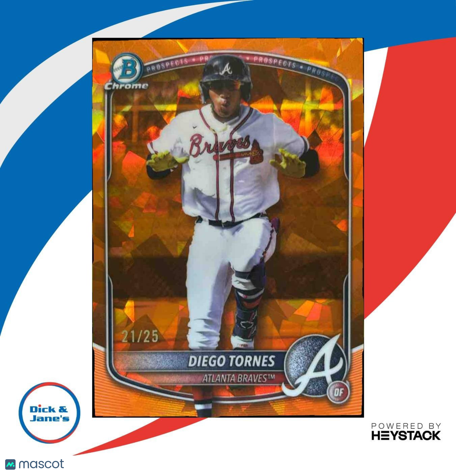2025 Bowman Chrome Sapphire Diego Tornes Orange SP VARIATION /25 1st Prospect - Sports Cards
