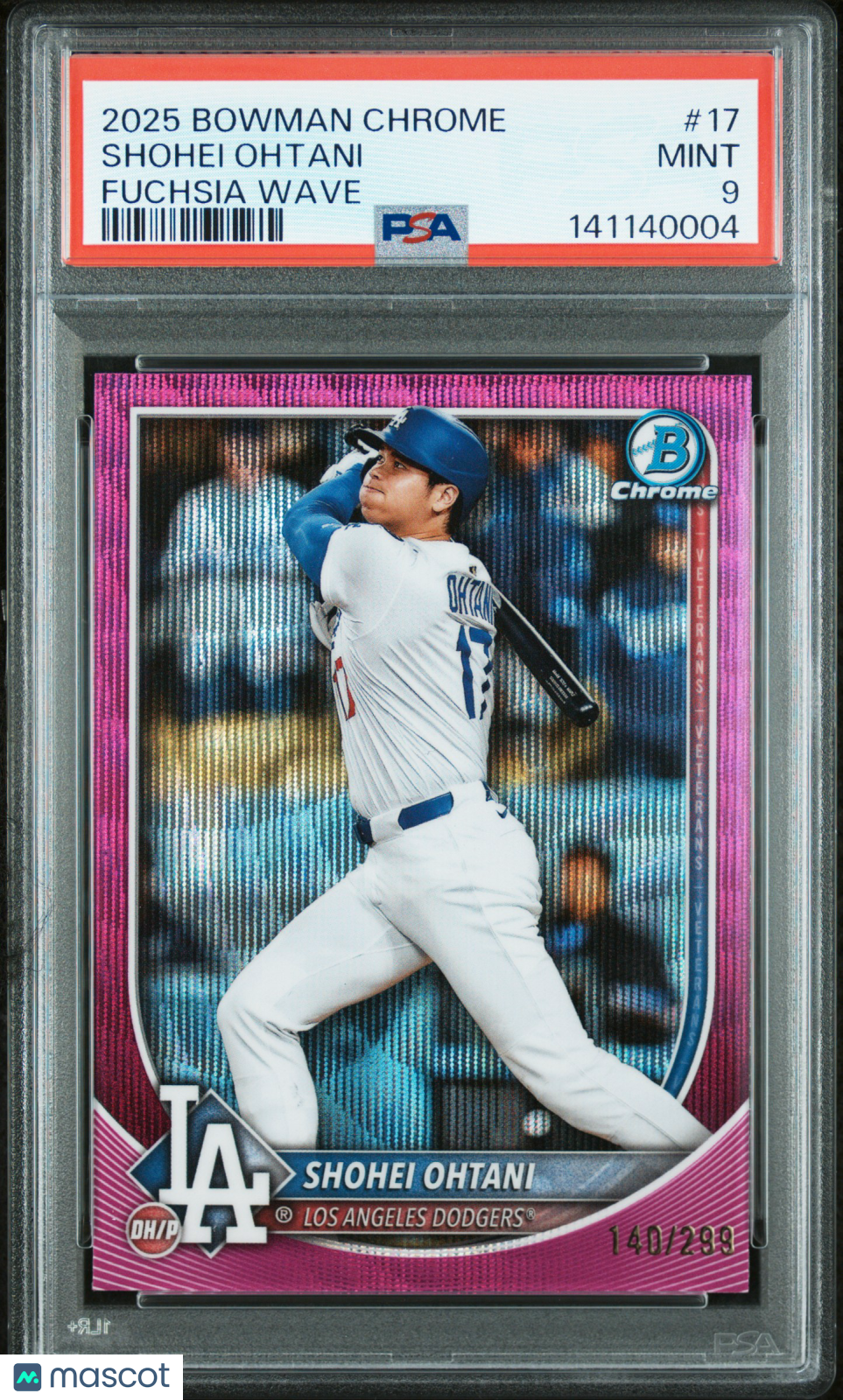 2025 Bowman Chrome Shohei Ohtani Fuchsia Wave 140/299 #17 PSA 9 MINT Dodgers - Graded Sports Cards