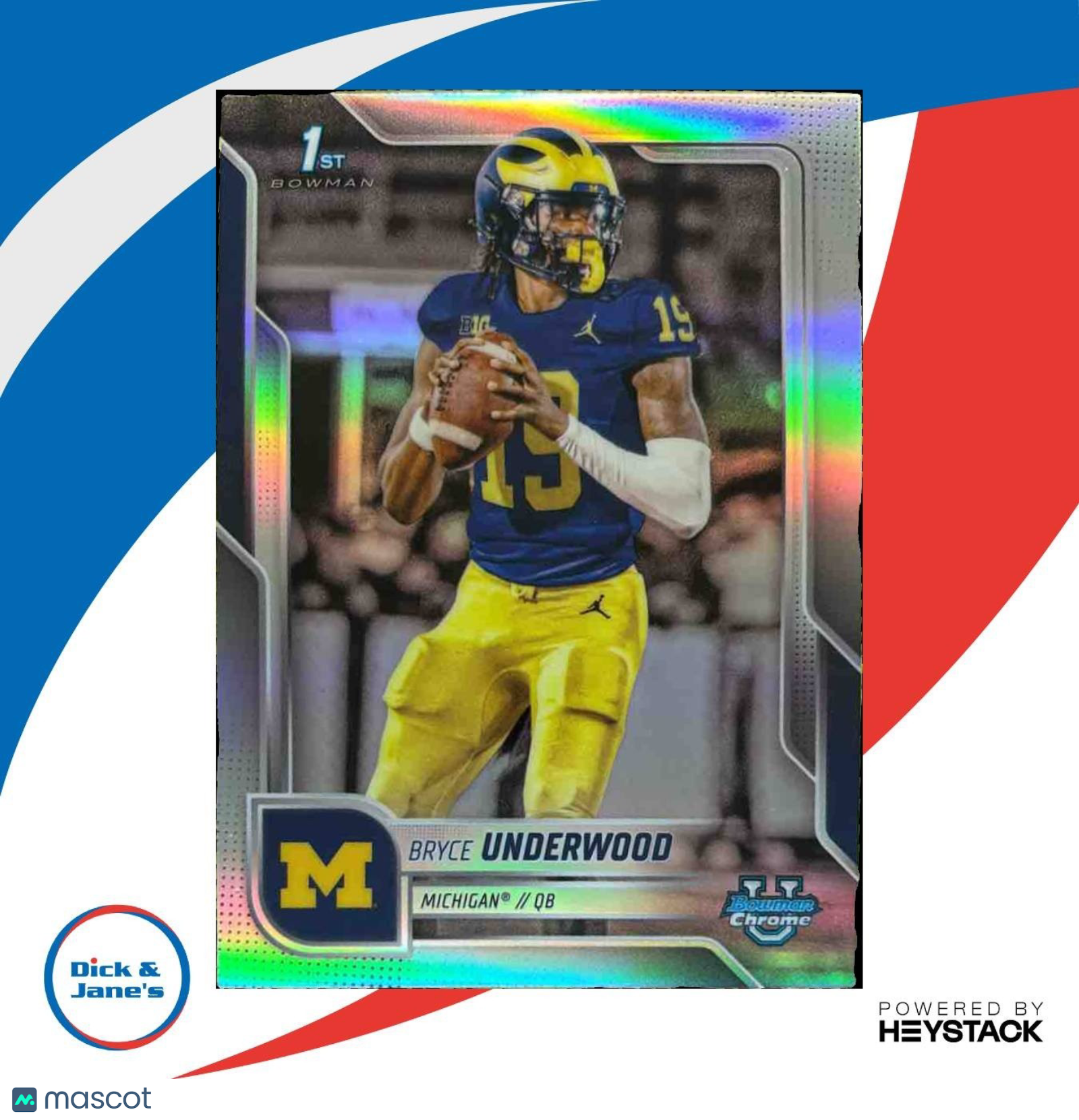 2025 Bowman Chrome University Bryce Underwood Refractor 1st Prospect Wolverines - Sports Cards