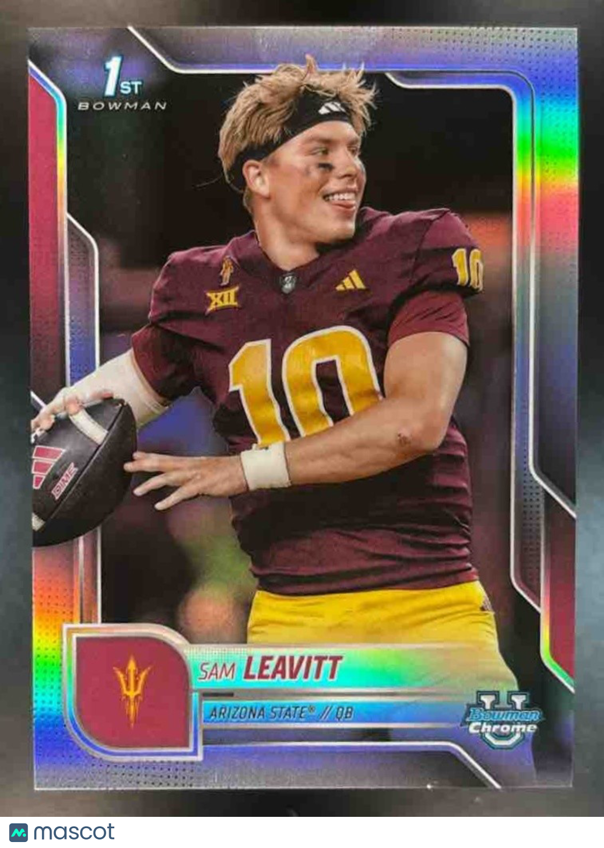 2025 Bowman Chrome University Sam Leavitt Prospect Short Print Image Variation - Sports Cards