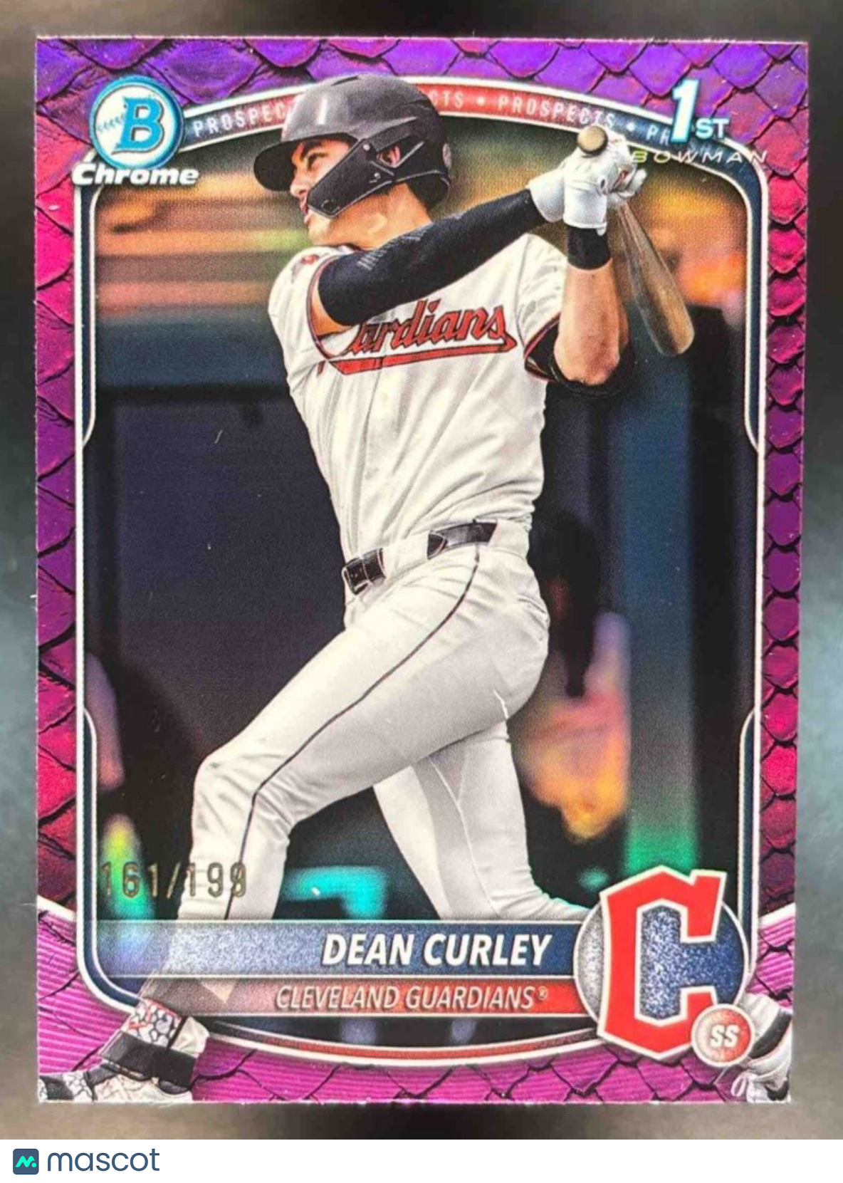 2025 Bowman Draft Dean Curley Chrome Fuchsia Reptilian /199 #BDC129 1st Prospect - Sports Cards