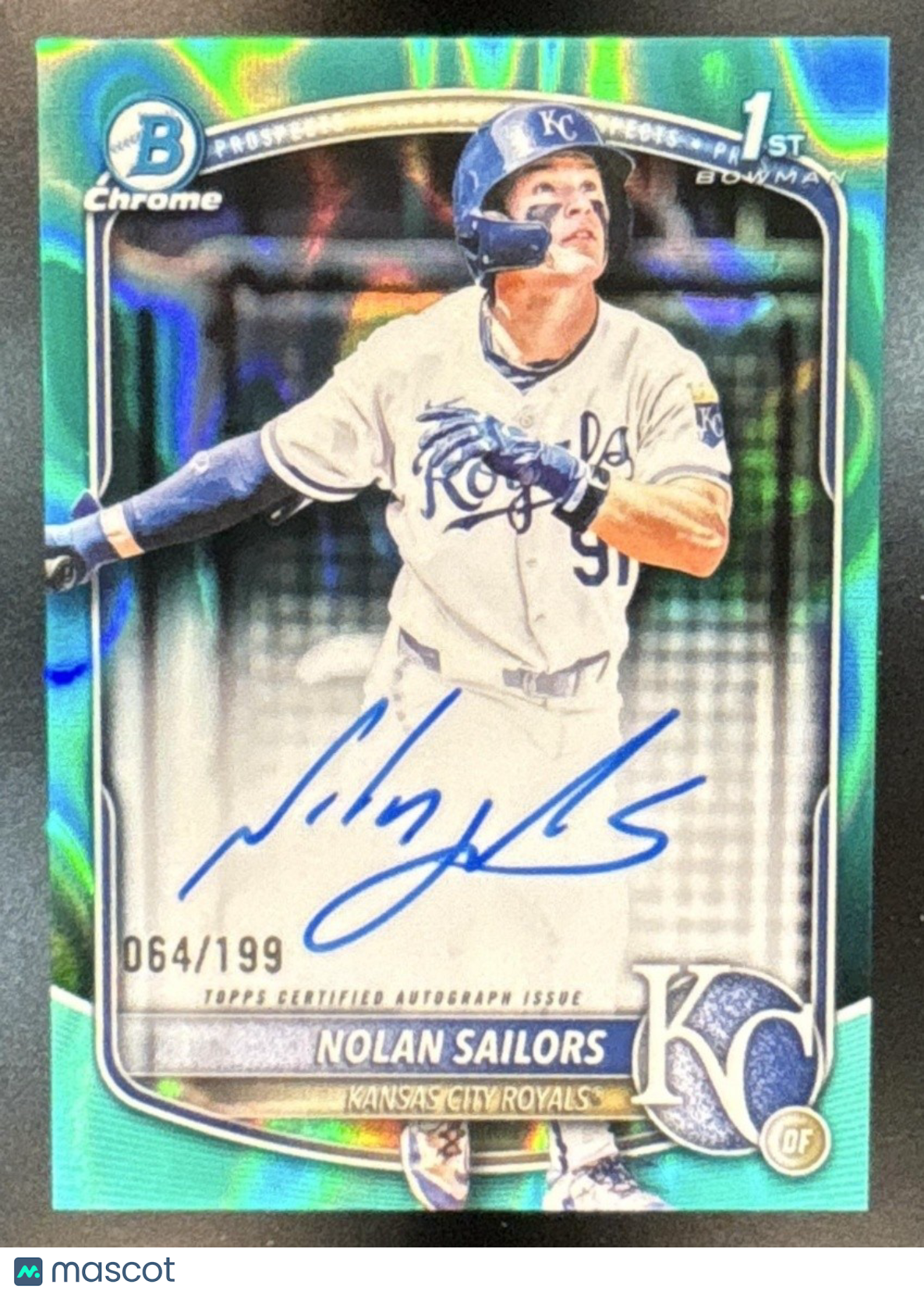 2025 Bowman Draft Nolan Sailors Chrome Auto Aqua Lava /199 #CPA-NSA 1st Prospect - Sports Cards