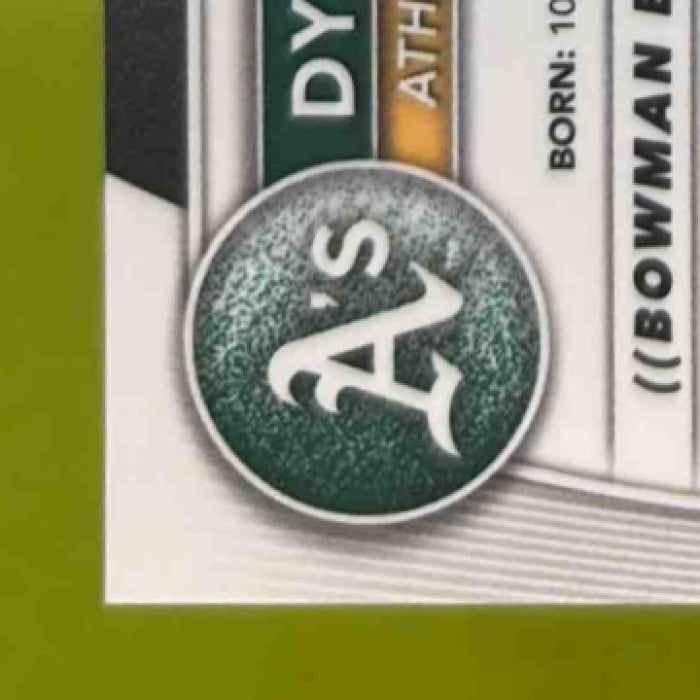 2025 Bowman Dylan Fien Chrome Yellow X-Fractor 63/75 1st Prospect Athletics - Sports Cards