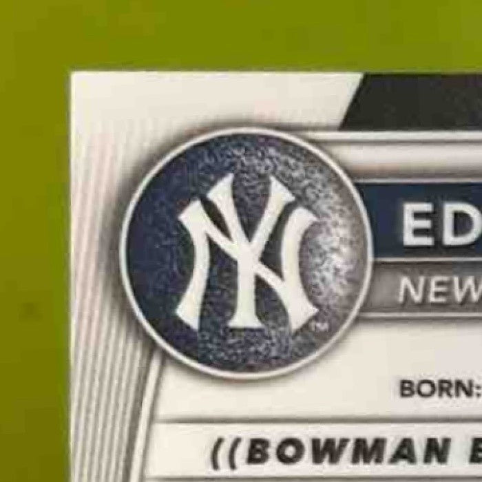 2025 Bowman Edgleen Perez Chrome Auto Green Lava /99 1st Prospect Yankees - Sports Cards