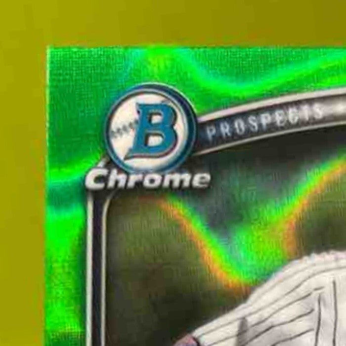 2025 Bowman Edgleen Perez Chrome Auto Green Lava /99 1st Prospect Yankees - Sports Cards