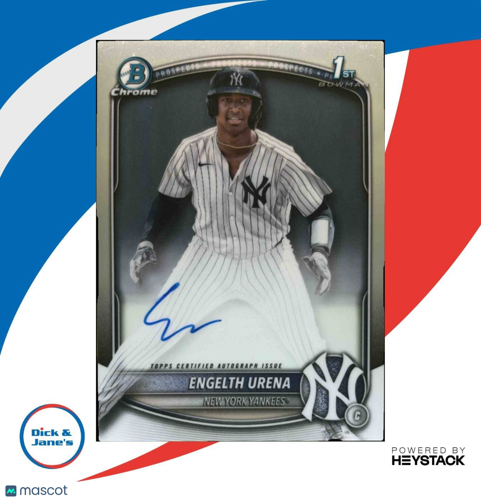 2025 Bowman Engelth Urena Chrome Auto #CPA-EU 1st Prospect New York Yankees - Sports Cards