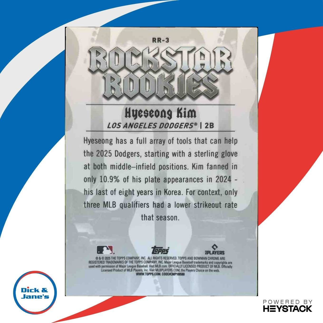 2025 Bowman Hyeseong Kim Rockstar Rookies Chrome /150 RC Los Angeles Dodgers - Sports Cards