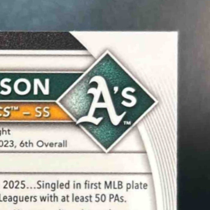 2025 Bowman Jacob Wilson Chrome Red RC Rookie Redemption #9 Athletics - Sports Cards