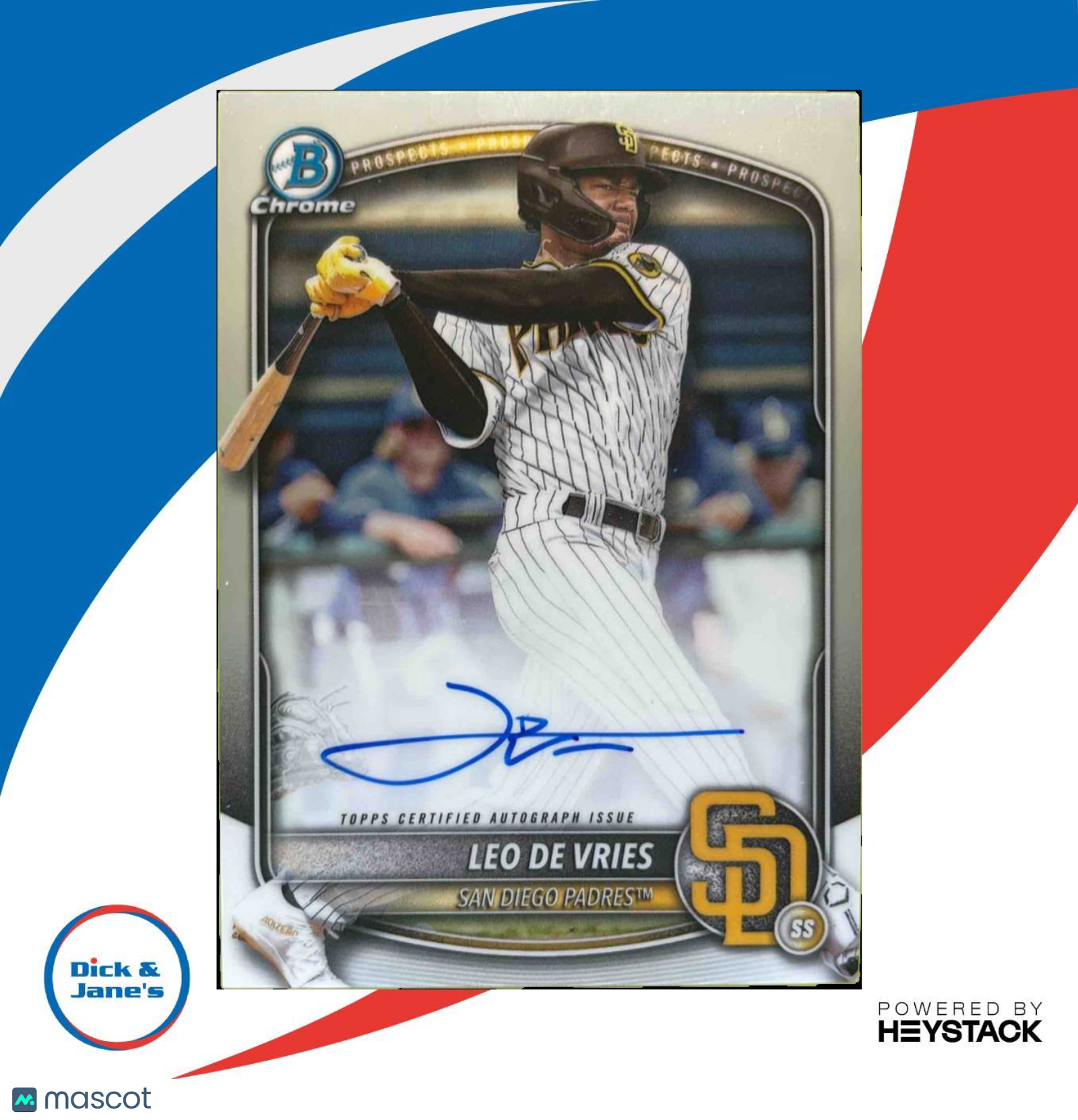 2025 Bowman Leo De Vries Chrome Prospect Auto #CPA LD San Diego Padres Sports Cards