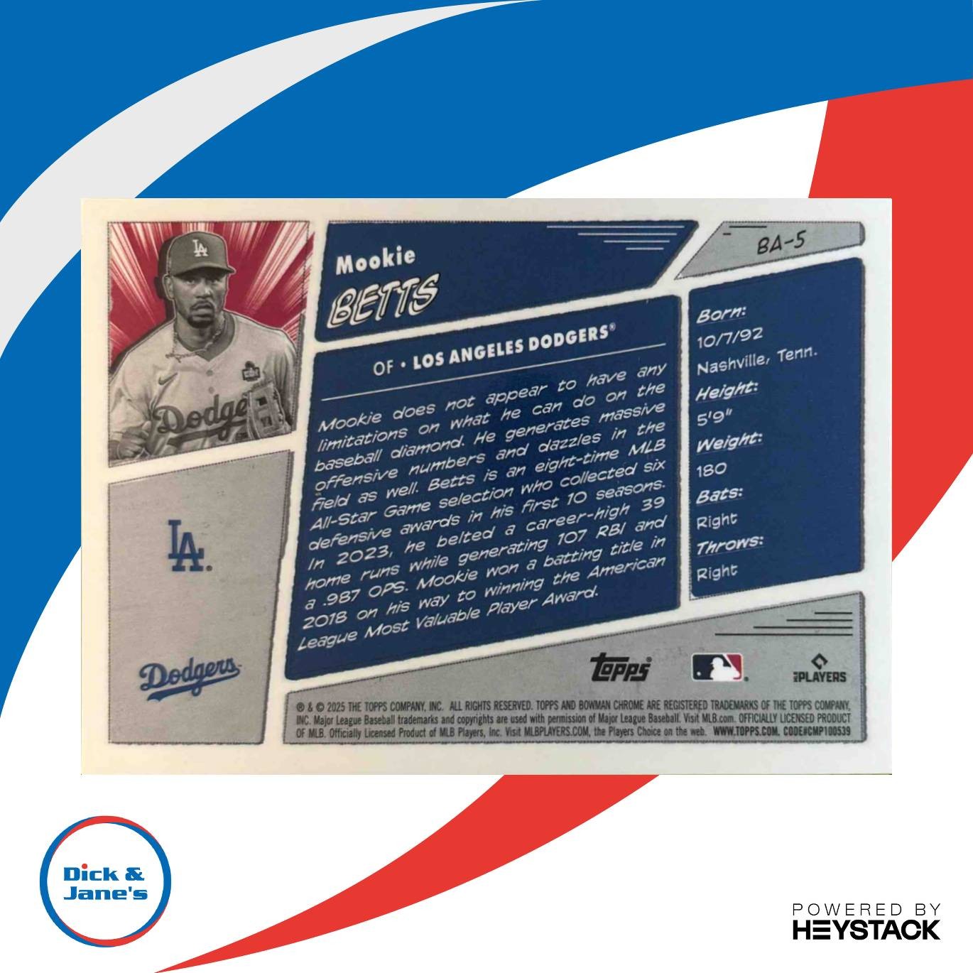2025 Bowman Mookie Betts Anime #BA-5 Los Angeles Dodgers - Sports Cards