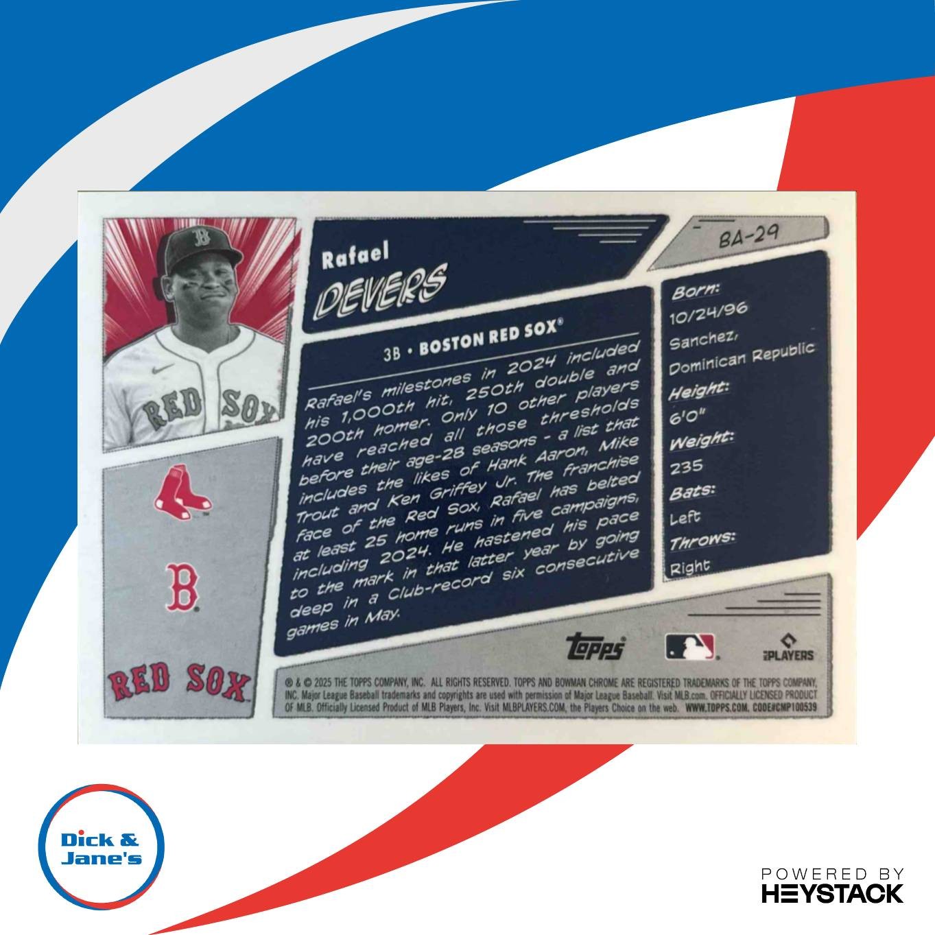 2025 Bowman Rafael Devers Anime #BA-29 Boston Red Sox - Sports Cards