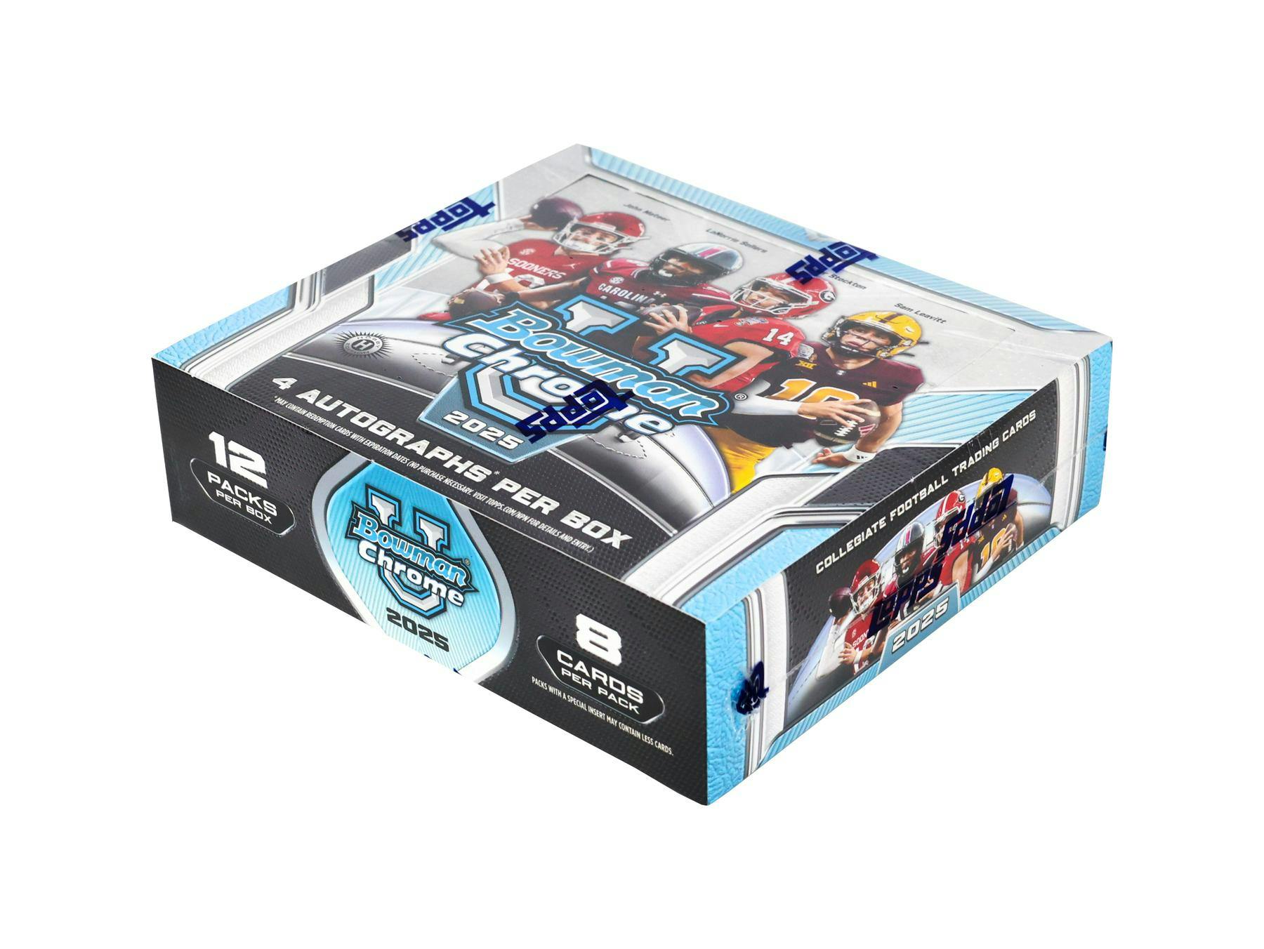 2025 Bowman University Chrome Football JUMBO Hobby Box (4 Autos) - NFL Hobby Box