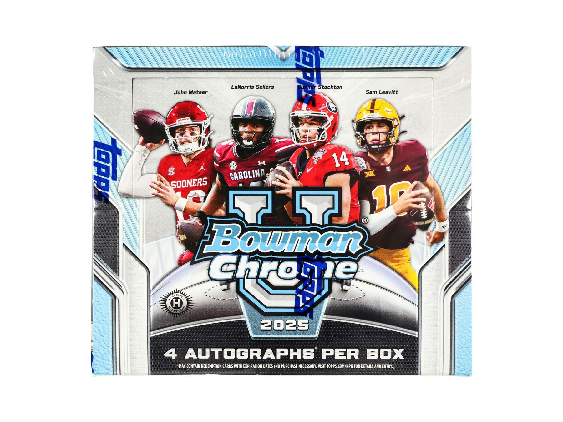 2025 Bowman University Chrome Football JUMBO Hobby Box (4 Autos) - NFL Hobby Box